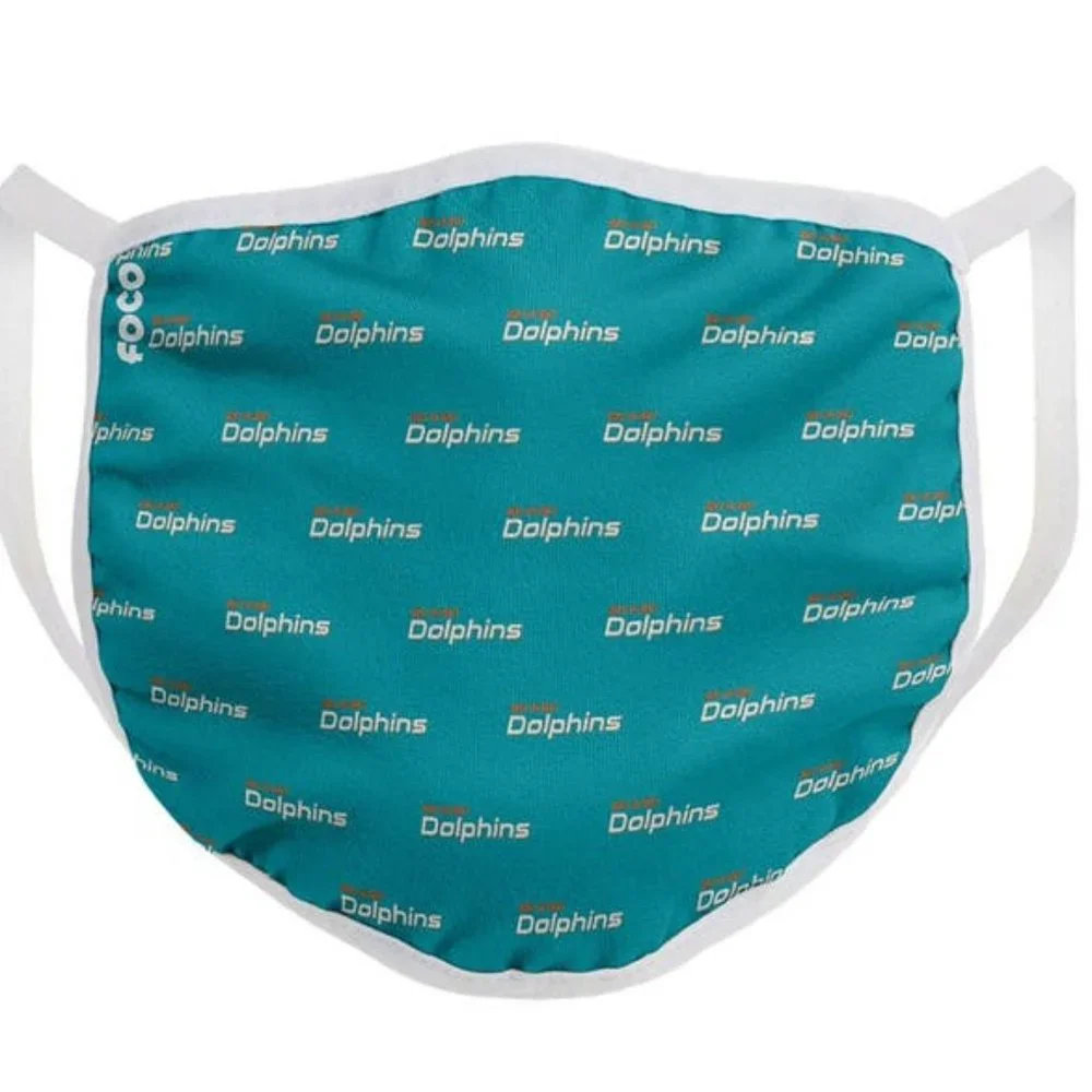 New 2 Pack Of NFL Miami Dolphins Face Covering